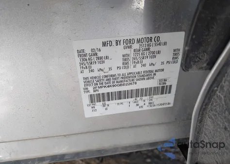 2016 Ford Edge Titanium z USA, uszkodzony, nr VIN 2FMPK4K90GBB22678